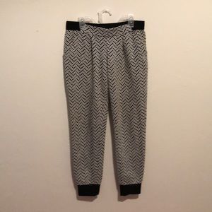 Black and white joggers